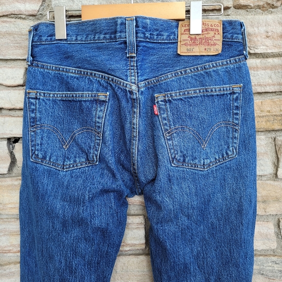 Levi's 501 Straight Leg Button Fly Raw Hem - Picture 6 of 7